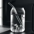 Creative can-shaped clear glass cup with straw for cold iced coffee and juice drinks - Transparent Style (Cola Cup) / 501-600ml