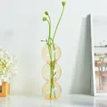 Amber three-tier spherical glass vase for hydroponic plants and flowers decoration - Small Gourd Style (hp2027) / Yellow