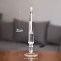 Elegante lámpara de aceite de vidrio transparente estilo nórdico, pequeña, 23 cm alto - Candelabro Tamaño Pequeño
