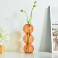 Minimalist Nordic style three-tier orange amber bubble glass vase for modern home decor - Small Gourd Style (hp2027) / Orange