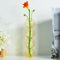 Nordic amber four-sphere stacked glass vase for hydroponic plants and flowers - Large Gourd Style (hp2027) / Yellow