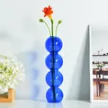 Modern Nordic blue glass bubble vase for home decor and hydroponic plants - Large Gourd Style (hp2027) / Blue