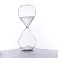 Modern 5-minute glass hourglass timer with white sand and clear flat bottom design - 5 Minutes / White Sand
