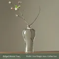 Japanese style transparent striped glass vase, minimalist zen style vase for home decor - Striped Meixin Bottle