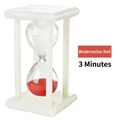 Creative white frame hourglass with watermelon red sand, 3-minute timer for kids - 3 Minutes / Watermelon red