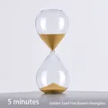 5-minute hourglass timer with golden sand and flat bottom glass design - 5 Minutes / Gold Sand