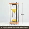 30-minute vintage bamboo frame hourglass timer with decorative yellow sand 25cm height - Bamboo Base (sl2002) / 30 Minutes / Yellow