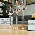 Elegante juego de 3 lámparas de aceite de vidrio transparente en tallas S, M y L - Conjuntos