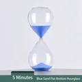 Eleganter gläserner Sanduhr-Timer mit blauem Sand für 5 Minuten Zeitmessung Dekoration - 5 Minuten / Blaufluss