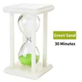 30-minute minimalist hourglass timer with green sand and white durable protective frame - 30 Minutes / Green