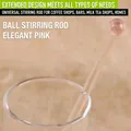 Elegante varilla agitadora de vidrio rosa con cabeza redonda para café y bebidas - Varilla de Agitación de Bola Rosa Pálido