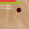 Eleganter champagnerfarbener Glasrührstab mit rundem Kugelkopf für Kaffeegetränke - Champagner Kugelrührstab