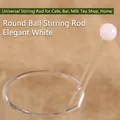 Eleganter weißer Glaskugel-Rührstab für Kaffee Cocktails und kalte Teegetränke - Edelweißer Kugelrührstab