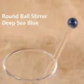 Eleganter Rührstab aus Glas mit tiefseeblauer Kugel für Kaffee und Heißgetränke - Tiefseeblauer Kugelrührstab