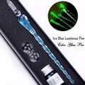 Luminous ice blue glass dip pen gift set with ink and pen rest - Gift Box Version / Ice Blue