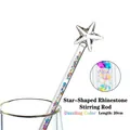 20cm glass stirring rod with iridescent star top and colorful rhinestone filling - Star Rhinestone (Dazzling Color) / 20cm