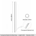 Cannuccia in vetro trasparente con punta inclinata, lunga 20 cm e larga 14 mm - Bocca Obliqua (Per Bubble Tea) / 14MM*20CM / Trasparente