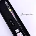 Professional glass dip pen set with premium ink and pen holder in a black gift box - Wasp Yellow / Small Gift Box Set