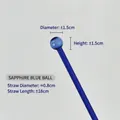 Königsblauer Borosilikatglas-Strohhalm mit einem einzigartigen runden Kopfdesign - Rundspitze / 8mm*18cm / Saphirblau