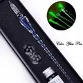 Luminous deep blue handcrafted glass dip pen gift set with ink and holder - Gift Box Version / Dark Blue
