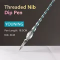 Premium handmade teal spiral glass dip pen perfect for calligraphy and ink testing - Serene / 18.5cm