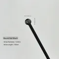 Schwarzer Glasstrohhalm aus Borosilikat mit rundem Kopf, 18 cm lang, 8 mm Ø - Rundspitze / 8mm*18cm / Schwarz