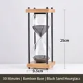 30-minute glass hourglass timer with elegant bamboo base and black sand home decor - Bamboo Base (sl2002) / 30 Minutes / Black