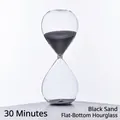 Eleganter 30-Minuten-Glas-Sanduhr-Timer mit schwarzem Sand für Zuhause und Büro - 30 Minuten / Schwarzer Sand
