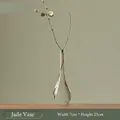 Handcrafted clear glass bud vase for Japanese zen style home decor, 23cm height - Yujing Bottle