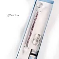 Elegant handmade glass dip pen gift set with purple crystals and large diamond top - New Diamond Small Gift Box / Deep purple