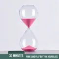 Eleganter 30-Minuten minimalistische Glas-Sanduhr mit lebhaftem rosa Sand Dekor - 30 Minuten / Rosa Sand
