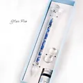 Elegant blue crystal diamond glass dip pen gift set with ink and holder - New Diamond Small Gift Box / Dark Blue