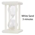Creative 3-minute hourglass timer with white sand and minimalist white frame design - 3 Minutes / White