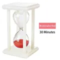 Professional 30-minute sand hourglass timer with watermelon red sand and white frame - 30 Minutes / Watermelon red
