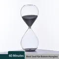 60 Minuten eleganter Sanduhr-Timer aus Glas mit fließendem schwarzem Sand für Büro - 60 Minuten / Schwarzer Sand
