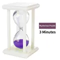Creative 3-minute hourglass timer with vibrant purple sand and white frame - 3 Minutes / Purple
