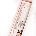 Elegant diamond glass dip pen set in pink gift box with ink bottle and glass rest - New Diamond Small Gift Box / White