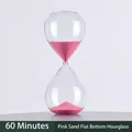60-Minuten-Sanduhr aus Glas mit dekorativem rosa Sand und flachem Boden - 60 Minuten / Rosa Sand