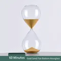 60-Minuten-Glas-Sanduhr-Timer mit elegantem goldenem Sand und flachem Boden - 60 Minuten / Goldener Sand