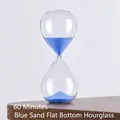 Hochwertige 60-Minuten-Sanduhr aus dekorativem Glas mit leuchtend blauem Sandfüllung - 60 Minuten / Blaufluss