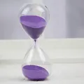 Eleganter Sanduhr-Timer aus Glas mit lila Sand für kreative Schreibtischdekoration - 30 Minuten / Lila Sand