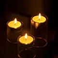 Romantic glass tea light candle holders for dinner or wedding table decor. - Straight Style / 5x5cm