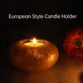 Elegant European style mercury glass candle holder for romantic candlelit dinner atmosphere - Woven Round Shape
