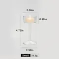 Small elegant European style blown glass long-stem candlestick for romantic dining - S / 12cm