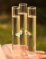 Minimalist triple-jointed clear glass vase for hydroponic plants and home decoration - Triple Tube Linked Style (hp57) / 15x7.5cm