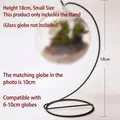 Black 18cm tall metal hanging stand for glass terrarium globes and air plants decor - Stand Only (Fits 6-10cm Globe)