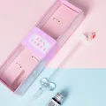 Elegant pink flamingo glass dip pen gift set with ink for creative calligraphy writing - Cute White Flamingo