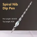 Elegant spiraled glass dip pen for calligraphy and drawing ink testing, 18.5cm long - Radiant / 18.5cm