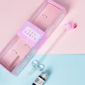 Creative flamingo glass dip pen set with black ink and pen rest in pink gift box - Cute Pink Flamingo