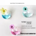 Creative set of 3 round glass hanging vases with colorful spray bottoms for wall plants - Spray Colored Steamed Bun Shape Combo / 3 Pieces/Pack